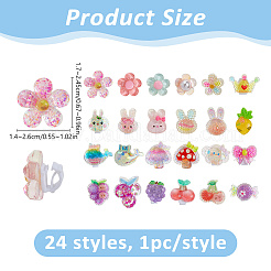 プラスチック製靴紐バックルクリップ24個  樹脂と  混合図形  ミックスカラー  16.9~29.1mm&nbsp;HJEW-DC00172
