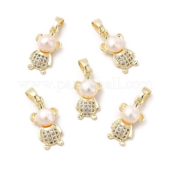 Brass Micro Pave Cubic Zirconia Pendants&nbsp;KK-I697-39G