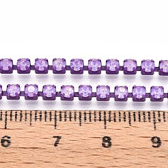 鉄ラインストーンカップチェーン  スプールで  暗い蘭  2.8x3x2.5mm  約29.99フィート（9.14m）/ロール&nbsp;CH-T006-05A-05