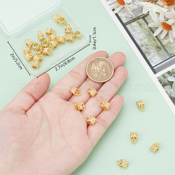 真鍮チューブベイル30個。  ループベイル  コラム  18KGP本金メッキ  11x6.5x7mm  穴：2mm  内径：4.7mm&nbsp;KK-BBC0015-14