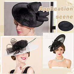 リネンミニハットファシネーターベース  DIY 工芸品のヘアアクセサリーの装飾  ブラック  290x45mm&nbsp;AJEW-WH0561-32A