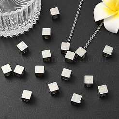 304ステンレススチールヨーロピアンビーズ  大穴ビーズ  番号の立方体0~9  ステンレス鋼色  8x8x8mm  穴：5mm  10個/セット&nbsp;FIND-CJC0437-013P