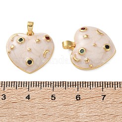 Brass Micro Pave Cubic Zirconia Pendants&nbsp;KK-D221-07G
