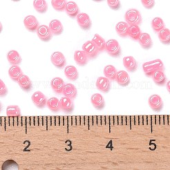 13g8/0ガラスシードビーズ  セイロン  ラウンド  ピンク  3mm  穴：1mm&nbsp;SEED-YW0001-85A