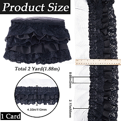 2 Yards 3 Layer Pleated Chiffon Lace Trim&nbsp;OCOR-GF0003-32