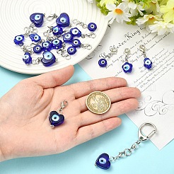 20Pcs 4 Styles Handmade Evil Eye Lampwork Pendant Decorations&nbsp;HJEW-YW00316