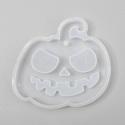 ハロウィンDIYジャック・オー・ランタンペンダントシリコンモールド  レジン型  UVレジン用  エポキシ樹脂ジュエリー作り  ホワイト  80x85x11mm  穴：3mm  インナーサイズ：75x81mm&nbsp;DIY-P006-54