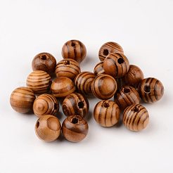 ラウンドウッドビーズ  無鉛の  バリーウッド  16x15mm  穴：4mm&nbsp;WOOD-PH0002-05-LF