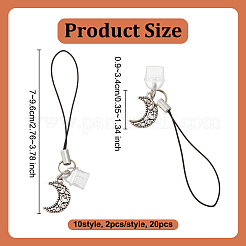 20Pcs 10 Style Alloy Mobile Straps&nbsp;HJEW-OC00109