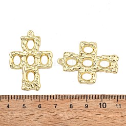 合金ペンダント  槌目模様の十字架チャーム  切り取る  ゴールドカラー  40x28x3mm  穴：1.6mm&nbsp;AL-E003-04G-B