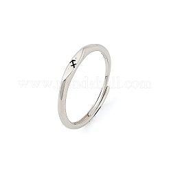Rhodium Plated 925 Sterling Silver Adjustable Rings&nbsp;RJEW-S397-01P-06