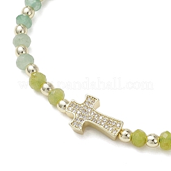 Dyed Natural Malaysia Jade Rondelle Beaded Braided Bead Bracelets&nbsp;BJEW-JB13395-03