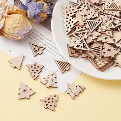 100Pcs Christmas Tree Unfinished Wooden Ornaments&nbsp;WOCR-CJ0001-01