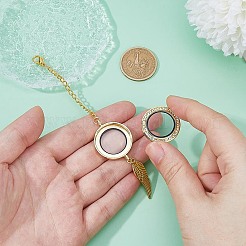 鉄チェーンペンダント装飾  合金ウィングペンダント付き  ゴールドカラー  143mm&nbsp;HJEW-FH00097