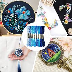 2本撚りコットン刺繍糸 6袋  クロスステッチ糸  DIY縫製用  ブルー  1.2mm  約8.20ヤード（7.5m）/かせ  8色  1 かせ/色  8 かせ/バッグ&nbsp;DIY-DJ0005-18A
