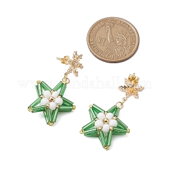 Glass Star Stud Earrings&nbsp;EJEW-MZ00256-01
