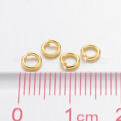 真鍮製オープンタイプ丸カン  ラウンド  カドミウムフリー＆鉛フリー  ゴールドカラー  20ゲージ  4x0.8mm  内径：2.4mm  約1100個/50g&nbsp;X-JRC4MM-G