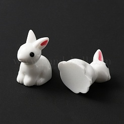 樹脂ミニウサギの置物  バニーディスプレイデコレーション  ブラック  21x15.5x23mm&nbsp;DJEW-WH0018-45