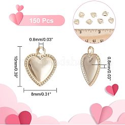 304ステンレススチールチャーム  膨らんだ心  ゴールドカラー  10x8x0.8mm  穴：1mm  150個/箱&nbsp;STAS-HY0001-13
