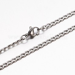Boy's 304 Stainless Steel Curb Chain Necklaces&nbsp;NJEW-E026-13