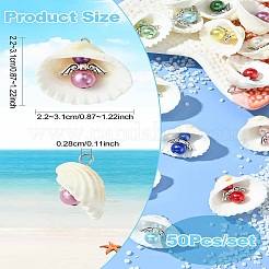 50Pcs 10 Colors Acrylic & Shell Pendants&nbsp;PALLOY-CJ00046
