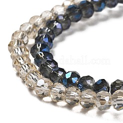 電気メッキガラスビーズセット  ファセットロンデル  ミックスカラー  4x3mm  穴：1mm  約123~127個/連  16.5~16.9インチ（42~43cm）&nbsp;EGLA-D020-4x3mm-M2