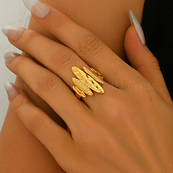 Geometric Irregular Adjustable Brass Finger Rings for Women&nbsp;HI2967