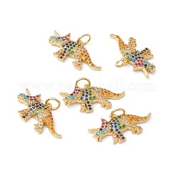 Rack Plating Brass Micro Pave Colorful Cubic Zirconia Pendants&nbsp;ZIRC-C040-48C-G