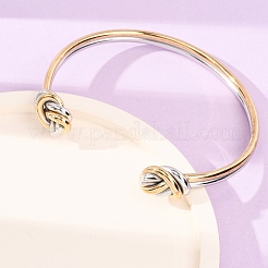 女性用304ステンレススチールカフバングル  ゴールデン·ステンレス鋼色  内径：2.46インチ（6.25cm）&nbsp;SA-CBA2192-07GP