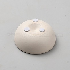 陶器の香炉ホルダー  アロマセラピー炉家の装飾  フラットラウンド  フローラルホワイト  80x31mm&nbsp;AJEW-WH0709-432B