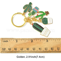 合金エナメルキーホルダー  鉄パーツ  サボテン  ゴールドカラー  7.4cm&nbsp;KEYC-FS00006