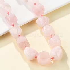 天然ローズクォーツナゲットビーズネックレス女性男性用  20.08~21.26インチ（51~54cm）&nbsp;NJEW-K388-01A