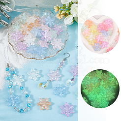 36Pcs 6 Colors Luminous Transparent Acrylic Beads&nbsp;OACR-SC0002-79