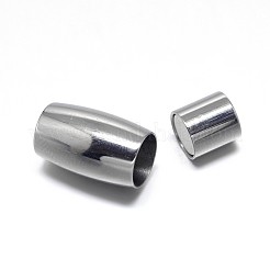Tarnish Resistant Column 304 Stainless Steel Magnetic Clasps with Glue-in Ends&nbsp;STAS-D059-14D