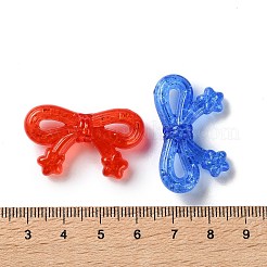 透明なクラックルアクリルビーズ  星とちょう結び  ミックスカラー  20x33.5x10mm  穴：2mm&nbsp;X-MACR-L010-03