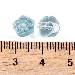 ガラス k9 ガラス  模造オーストリアクリスタルビーズ  多面カット  ナゲット  ライトスカイブルー  8x8mm  穴：1mm&nbsp;GLAA-H024-11B-02
