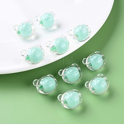 透明なアクリルビーズ  二層ビーズ  クマ  アクアマリン  16x18x15.5mm  穴：3mm  約220個/500g&nbsp;MACR-S373-122-B03