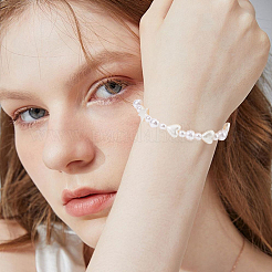 ABSプラスチック模造真珠ビーズとビーズキャップ590個  混合図形  乳白色  6~22.5x6~29x3.5~8mm  穴：1.5~2.3mm&nbsp;DIY-PA0001-02