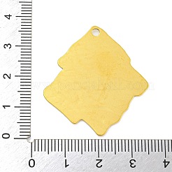 イオンプレーティング（IP）304ステンレスペンダント  不規則な菱形チャーム  18KGP本金メッキ  35.5x32x1mm  穴：2mm&nbsp;STAS-M001-02G