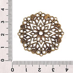 アイアンフィリグリー会員リンク  エッチングされた金属装飾  花  アンティークブロンズ  33x33x0.5mm  穴：1.5~2.5mm&nbsp;IFIN-N011-04AB