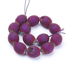Electroplated Natural Druzy Geode Agate Bead Strands&nbsp;G-P251-A01