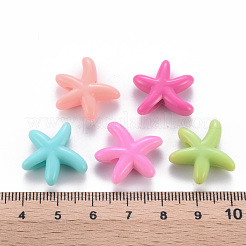 不透明なアクリルビーズ  ヒトデ  ミックスカラー  19x20.5x6mm  穴：3.5mm  約648個/500g&nbsp;MACR-S373-22A