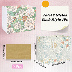 2Pcs 2 Colors Printed Paper Gift Tote Bags&nbsp;ABAG-SP0001-25