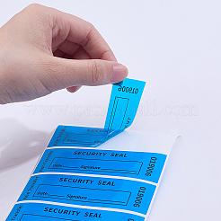 100 個のプラスチックステッカー  使い捨てセキュリティシール  ブルー  85x25mm&nbsp;DIY-ME0003-94B
