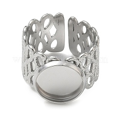 304 Stainless Steel Cuff Ring Components&nbsp;SA-CBA37BC-14C-P