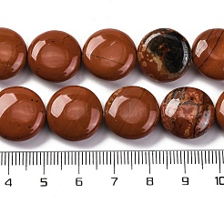 天然石レッドジャスパービーズ連売り  フラットラウンド  16x6.5~7mm  穴：1.2mm  約25個/連  14.96~15.35インチ（38~39cm）&nbsp;G-C159-A05-01