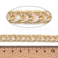 酸化アルミニウムテクスチャードカーブチェーン  溶接されていない  スプールで  ゴールドカラー  15.5x9x2mm&nbsp;AW-CBA9E83-02G
