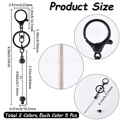 10Pcs 2 Colors Alloy Bar Beadable Keychain Clasps&nbsp;FIND-SC0017-19