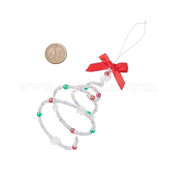 Christmas Tree Glass Beads Pendant Decoration&nbsp;HJEW-JM04478