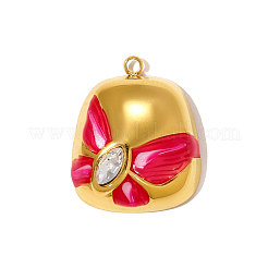 304 Stainless Steel Cubic Zirconia Pendants&nbsp;STAS-OY010-04G